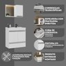 Kit Gabinete Banheiro Fox 60cm Branco Inteiro (gabinete + Cuba + Espelheira) - 6