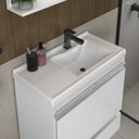 Ver imagem 2 de Kit Gabinete Banheiro Fox 60cm Branco Inteiro (gabinete + Cuba + Espelheira)