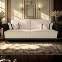 Ver imagem 4 de Sofá Modular 3 Lugares Filipi 2,12m Corino Bege - Corino Preto