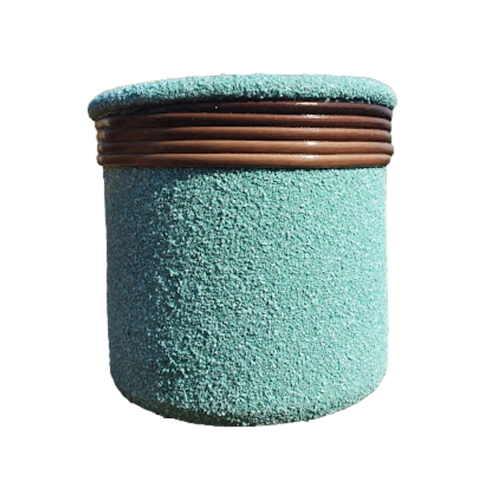 Vaso de Barro Areia Terrilho 16cm:Verde Água