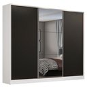 Ver imagem 2 de Guarda-Roupa Casal 100% MDF Madesa Zurique 3 Portas de Correr com Espelho Branco/Preto Cor:Branco/Pr