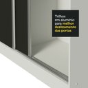 Ver mais imagens de Guarda-Roupa Casal 100% MDF Madesa Zurique 3 Portas de Correr com Espelho Branco/Preto Cor:Branco/Pr