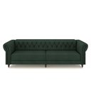 Ver imagem 3 de Conjunto 1 Sofá Living 240cm e 2 Poltronas Stanford Chesterfield Pés Madeira Couro Verde G58 Gran