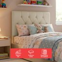 Ver imagem 4 de Cabeceira Painel Estofada Paris Suede Palha Solteiro 90cm para Cama Box