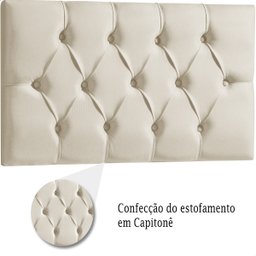 Cabeceira Painel Estofada Paris Suede Palha Solteiro 90cm para Cama Box - 5