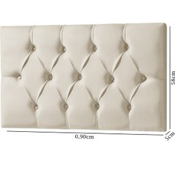 Cabeceira Painel Estofada Paris Suede Palha Solteiro 90cm para Cama Box - 6