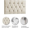Ver imagem 4 de Cabeceira Painel Estofada Paris Suede Palha Solteiro 90cm para Cama Box