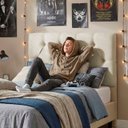 Ver imagem 5 de Cabeceira Painel Estofada Paris Suede Palha Solteiro 90cm para Cama Box