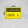 Placa de Sinalização Cuidado Circuitos Elétricos em Pvc - 3