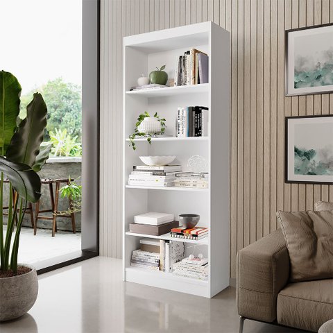 Estante para Livros 5 Prateleiras Viena Rofemar Móveis