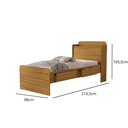 Ver imagem 2 de Cama Solteiro Tamires Nature com Gavetas Prateleiras e Bau + Colchão D20 Incluso
