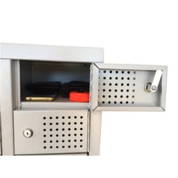 Armário Para Celular Objetos 20 Portas com Chave – M122x42x28 cm Schier Móveis com Pé - 4