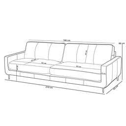 Sofá 3 Lugares para Sala Living Industrial 210cm Ávila L06 Couro Preto - Lyam Decor - 5