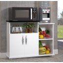 Ver imagem 2 de Fruteira Base p/ Microondas Multiuso 2 Portas Branco C/ Preto Cozinha ClickForte Armário Fruteira