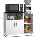 Ver imagem 4 de Fruteira Base p/ Microondas Multiuso 2 Portas Branco C/ Preto Cozinha ClickForte Armário Fruteira