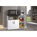 Ver imagem 3 de Fruteira Base p/ Microondas Multiuso 2 Portas Branco C/ Preto Cozinha ClickForte Armário Fruteira