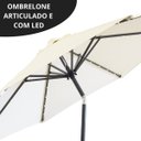 Ver imagem 3 de Ombrelone Base Central Articulado Redondo 2,7m Branco Off White Alumínio Led Piscina Importway Iwobc