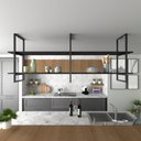 Ver imagem 2 de Prateleira Industrial Suspensa para Cozinha - MDF e Nicho Decorativo