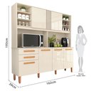 Ver imagem 3 de Armário de Cozinha 6 Portas 2 Gavetas Adelle Yescasa Bege/Arenas