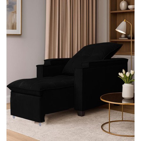 Poltrona Papai Reclinável Pulse Porta Copos Carregador Usb Preto