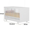 Ver imagem 3 de Berço Nacional Life 2217 com Guarda Roupa Infantil Vittoria Branco- Móveis Albatroz