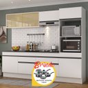 Ver imagem 1 de Armário Cozinha Completa Made Mp2181 Multimóveis + Brinde Jogo de Panelas Tramontina Branco/preto