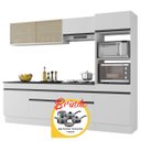 Ver imagem 2 de Armário Cozinha Completa Made Mp2181 Multimóveis + Brinde Jogo de Panelas Tramontina Branco/preto