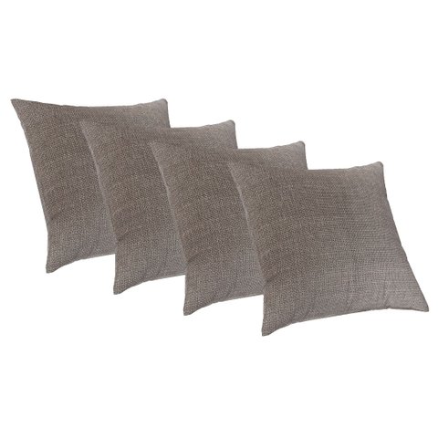 Kit 4 Capas Almofadas Luxo 50x50 Santorini com Ziper Nude