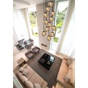 Ver imagem 5 de Pendente Moderno Preto 60cm Pé Direito Alto Sala Escada Arevo Iluminação 82p12 Vidro Fumê