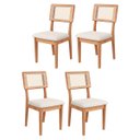 Ver imagem 1 de Kit 4 Cadeiras Estofadas Encosto de Tela Freijó Cesare Claro Dalla Costa