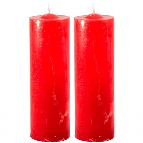 Kit 2 Velas 7 Dias Votiva Clássica Decorativa Vermelha 15cm