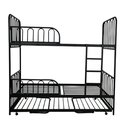 Ver imagem 1 de Beliche de Ferro - Preto - com Cama Auxiliar - com Par de Grades Extra