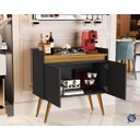 Ver imagem 3 de Aparador Junior Luxo 2 Portas Pés Palito Cor Preto / Madeirado - Comprar Moveis em Casa