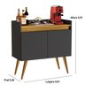 Aparador Junior Luxo 2 Portas Pés Palito Cor Preto / Madeirado - Comprar Moveis em Casa - 2