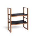 Ver imagem 1 de Sapateira/estante Baixa de Madeira Nina Cor Natural com Prateleira Preta