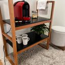 Ver imagem 3 de Sapateira/estante Baixa de Madeira Nina Cor Natural com Prateleira Preta