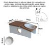 Comedouro Elevado Hibrido Gato Base Bebedouro Pet mdf - Porcelana - 2
