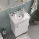 Ver imagem 4 de Armario Conjunto de Banheiro com Gabinete, Cuba e Espelheira 1 Porta Marselha 45 cm Branco