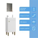 Ver imagem 6 de Armario Conjunto de Banheiro com Gabinete, Cuba e Espelheira 1 Porta Marselha 45 cm Branco