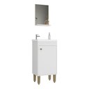 Ver imagem 5 de Armario Conjunto de Banheiro com Gabinete, Cuba e Espelheira 1 Porta Marselha 45 cm Branco