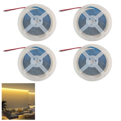Fita Led 3000k 5 Metros 240 Leds 16w Kit 4 Unidades Casa Apartamento Sala Quarto Sanca Teto Rebaixad