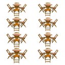 Ver imagem 1 de Kit 8 Jogos De Mesa Dobravel Com 4 Cadeiras Tampo Redondo 70X70 Mel - Amarelo