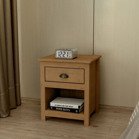 Mesa de Cabeceira 1 Gaveta Freijó Topázio Madeira Pinus - Finestra