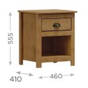 Ver imagem 3 de Mesa de Cabeceira 1 Gaveta Freijó Topázio Madeira Pinus - Finestra