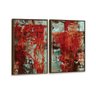 Kit 2 Telas Canvas com Moldura Paredão Abstrato Madeira - Grande - 4