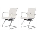 Ver imagem 1 de Kit 2 Cadeiras de Escritório Interlocutor Fixa Baixa Stripes Esteirinha Charles Eames Eiffel