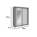 Ver imagem 5 de Guarda Roupa Casal 2 Portas (1 C/ Espelho) e 3 Gavetas Athena Branco - Acp