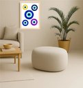 Ver imagem 2 de Banco Puff Oval Off White Estilo Moderno Sala Contemporânea Tecido Blouclé