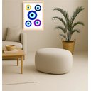 Ver imagem 2 de Banco Puff Oval Off White Estilo Moderno Sala Contemporânea Tecido Blouclé
