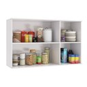 Ver imagem 3 de Armário Aéreo Celeste Kappesberg 100% Mdf 3 Portas com Vidro Branco/nogueira 120cm